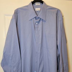 Lumo Blue Casual Long Sleeve Button Down Top sz 17.5 34/35
